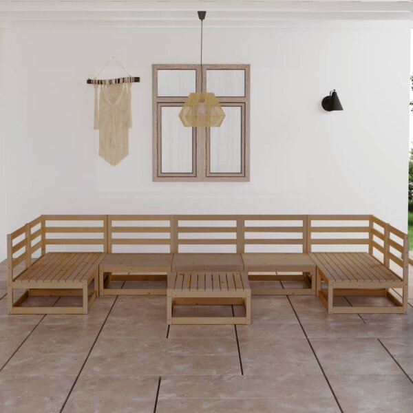 vidaXL 8-tlg. Garten-Lounge-Set Massivholz Kiefer