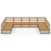 vidaXL 9-tlg. Garten-Lounge-Set Massivholz Kiefer