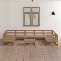 vidaXL 10-tlg. Garten-Lounge-Set Massivholz Kiefer