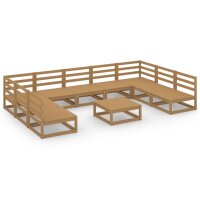 vidaXL 10-tlg. Garten-Lounge-Set Massivholz Kiefer