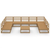 vidaXL 10-tlg. Garten-Lounge-Set Massivholz Kiefer