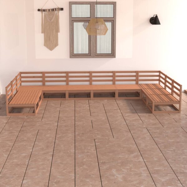 vidaXL 10-tlg. Garten-Lounge-Set Massivholz Kiefer