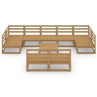 vidaXL 10-tlg. Garten-Lounge-Set Massivholz Kiefer