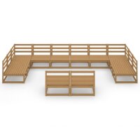 vidaXL 12-tlg. Garten-Lounge-Set Massivholz Kiefer