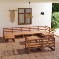 vidaXL 10-tlg. Garten-Lounge-Set Massivholz Kiefer