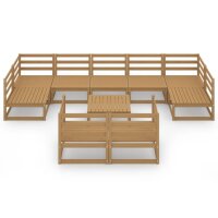 vidaXL 10-tlg. Garten-Lounge-Set Massivholz Kiefer