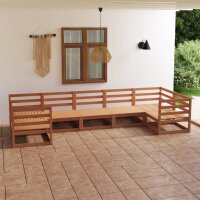 vidaXL 7-tlg. Garten-Lounge-Set Massivholz Kiefer