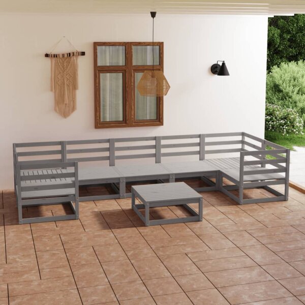 vidaXL 8-tlg. Garten-Lounge-Set Kiefer Massivholz