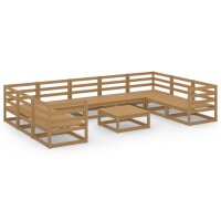 vidaXL 10-tlg. Garten-Lounge-Set Massivholz Kiefer