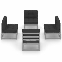 vidaXL 4-tlg. Garten-Lounge-Set mit Kissen Kiefer Massivholz