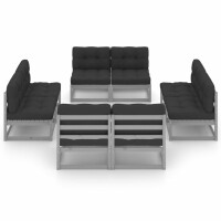 vidaXL 8-tlg. Garten-Lounge-Set mit Kissen Kiefer Massivholz