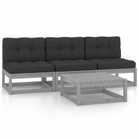 vidaXL 4-tlg. Garten-Lounge-Set mit Kissen Kiefer Massivholz