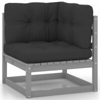 vidaXL 3-Sitzer-Gartensofa mit Kissen Kiefer Massivholz