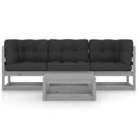 vidaXL 4-tlg. Garten-Lounge-Set mit Kissen Kiefer Massivholz