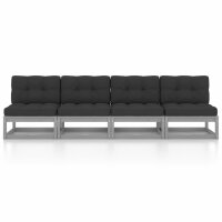 vidaXL 4-Sitzer-Gartensofa mit Kissen Kiefer Massivholz