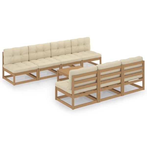 vidaXL 8-tlg. Garten-Lounge-Set mit Kissen Kiefer Massivholz