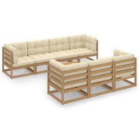 vidaXL 8-tlg. Garten-Lounge-Set mit Kissen Kiefer Massivholz