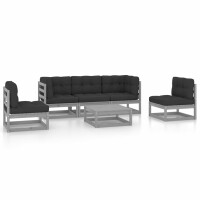 vidaXL 6-tlg. Garten-Lounge-Set mit Kissen Kiefer Massivholz