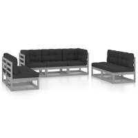 vidaXL 7-tlg. Garten-Lounge-Set mit Kissen Kiefer Massivholz