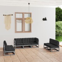 vidaXL 7-tlg. Garten-Lounge-Set mit Kissen Kiefer Massivholz