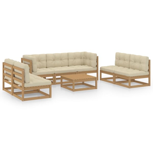 vidaXL 8-tlg. Garten-Lounge-Set mit Kissen Kiefer Massivholz