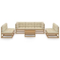 vidaXL 8-tlg. Garten-Lounge-Set mit Kissen Kiefer Massivholz