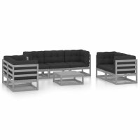 vidaXL 8-tlg. Garten-Lounge-Set mit Kissen Kiefer Massivholz