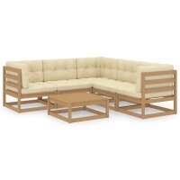 vidaXL 6-tlg. Garten-Lounge-Set mit Kissen Kiefer Massivholz