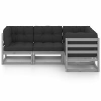 vidaXL 4-tlg. Garten-Lounge-Set mit Kissen Kiefer Massivholz