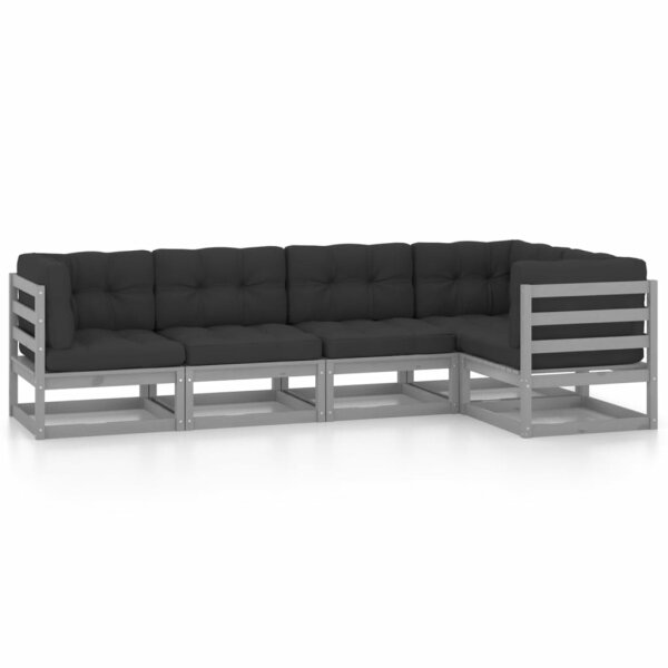 vidaXL 5-tlg. Garten-Lounge-Set mit Kissen Kiefer Massivholz