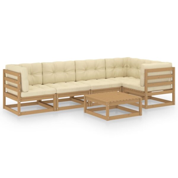 vidaXL 6-tlg. Garten-Lounge-Set mit Kissen Kiefer Massivholz