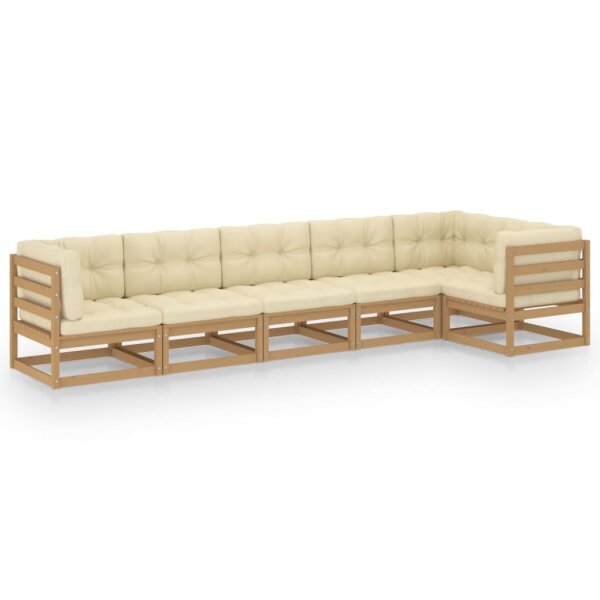 vidaXL 6-tlg. Garten-Lounge-Set mit Kissen Kiefer Massivholz