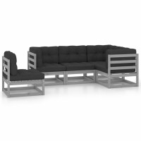 vidaXL 5-tlg. Garten-Lounge-Set mit Kissen Kiefer Massivholz