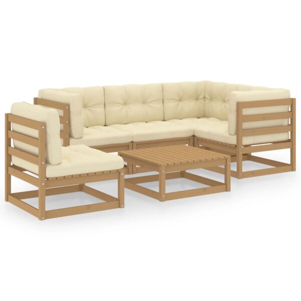 vidaXL 6-tlg. Garten-Lounge-Set mit Kissen Kiefer Massivholz