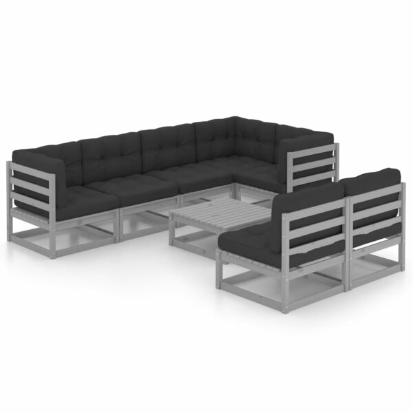 vidaXL 8-tlg. Garten-Lounge-Set mit Kissen Kiefer Massivholz