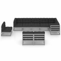 vidaXL 9-tlg. Garten-Lounge-Set mit Kissen Kiefer Massivholz