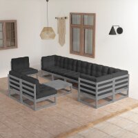 vidaXL 10-tlg. Garten-Lounge-Set mit Kissen Kiefer...