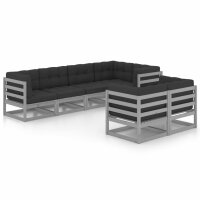 vidaXL 7-tlg. Garten-Lounge-Set mit Kissen Kiefer Massivholz