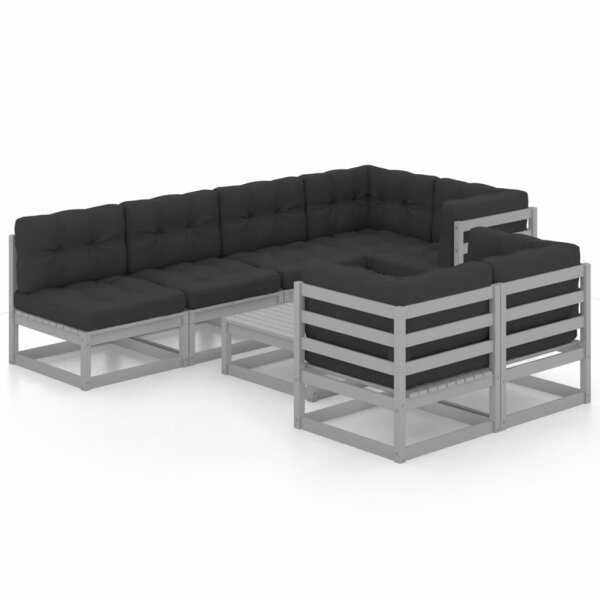 vidaXL 8-tlg. Garten-Lounge-Set mit Kissen Kiefer Massivholz