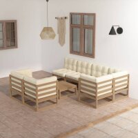 vidaXL 8-tlg. Garten-Lounge-Set mit Kissen Kiefer Massivholz