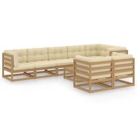 vidaXL 9-tlg. Garten-Lounge-Set mit Kissen Kiefer Massivholz