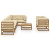 vidaXL 9-tlg. Garten-Lounge-Set mit Kissen Kiefer Massivholz