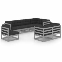 vidaXL 8-tlg. Garten-Lounge-Set mit Kissen Kiefer Massivholz