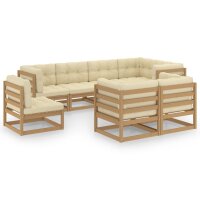 vidaXL 8-tlg. Garten-Lounge-Set mit Kissen Kiefer Massivholz