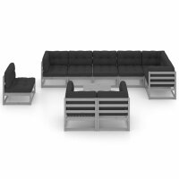 vidaXL 10-tlg. Garten-Lounge-Set mit Kissen Kiefer...