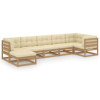 vidaXL 7-tlg. Garten-Lounge-Set mit Kissen Kiefer Massivholz