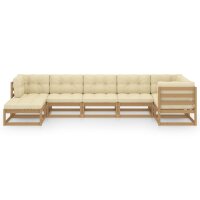 vidaXL 7-tlg. Garten-Lounge-Set mit Kissen Kiefer Massivholz