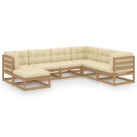 vidaXL 7-tlg. Garten-Lounge-Set mit Kissen Kiefer Massivholz