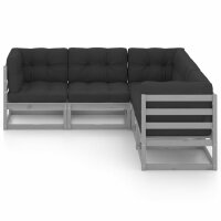 vidaXL 5-tlg. Garten-Lounge-Set mit Kissen Kiefer Massivholz