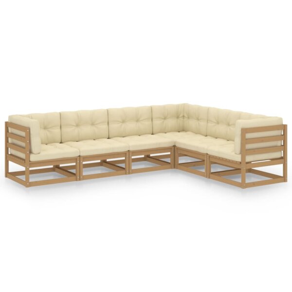 vidaXL 6-tlg. Garten-Lounge-Set mit Kissen Kiefer Massivholz